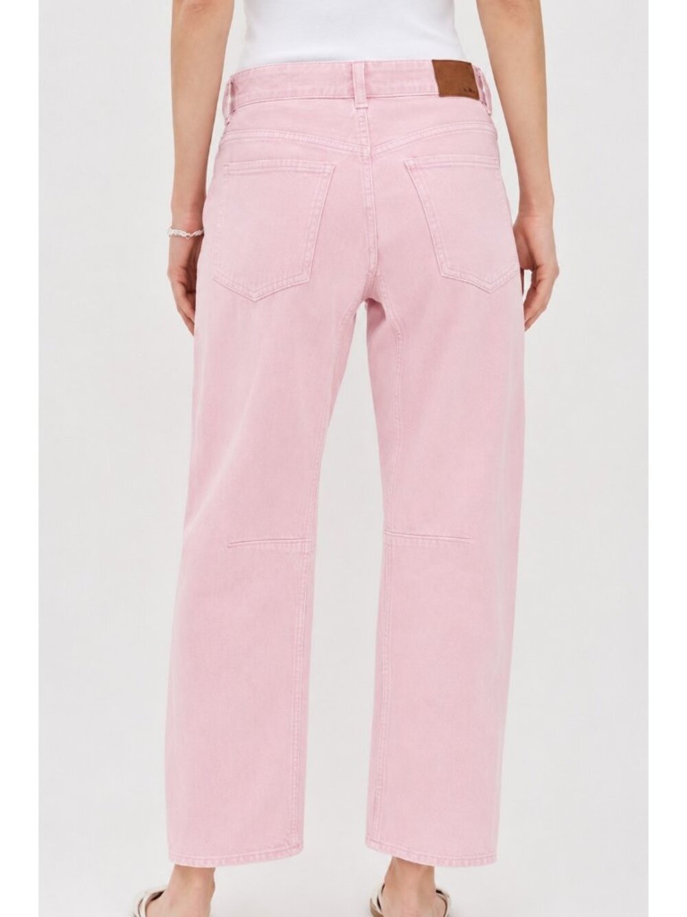 Madewell Womens Size 30 Pink The Darted Relaxed High Rise Barrel-Leg Jeans NEW - Picture 2 of 3
